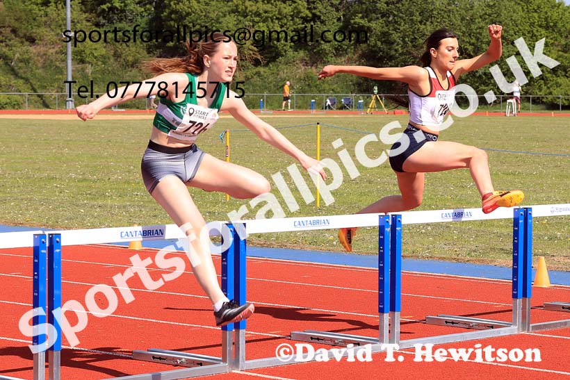 Womens 400 metres under-20s hurdles, 2025 North Eastern Track and Field Champs., Shildon, County Durham. Photo: David T. Hewitson/Sports for All Pics